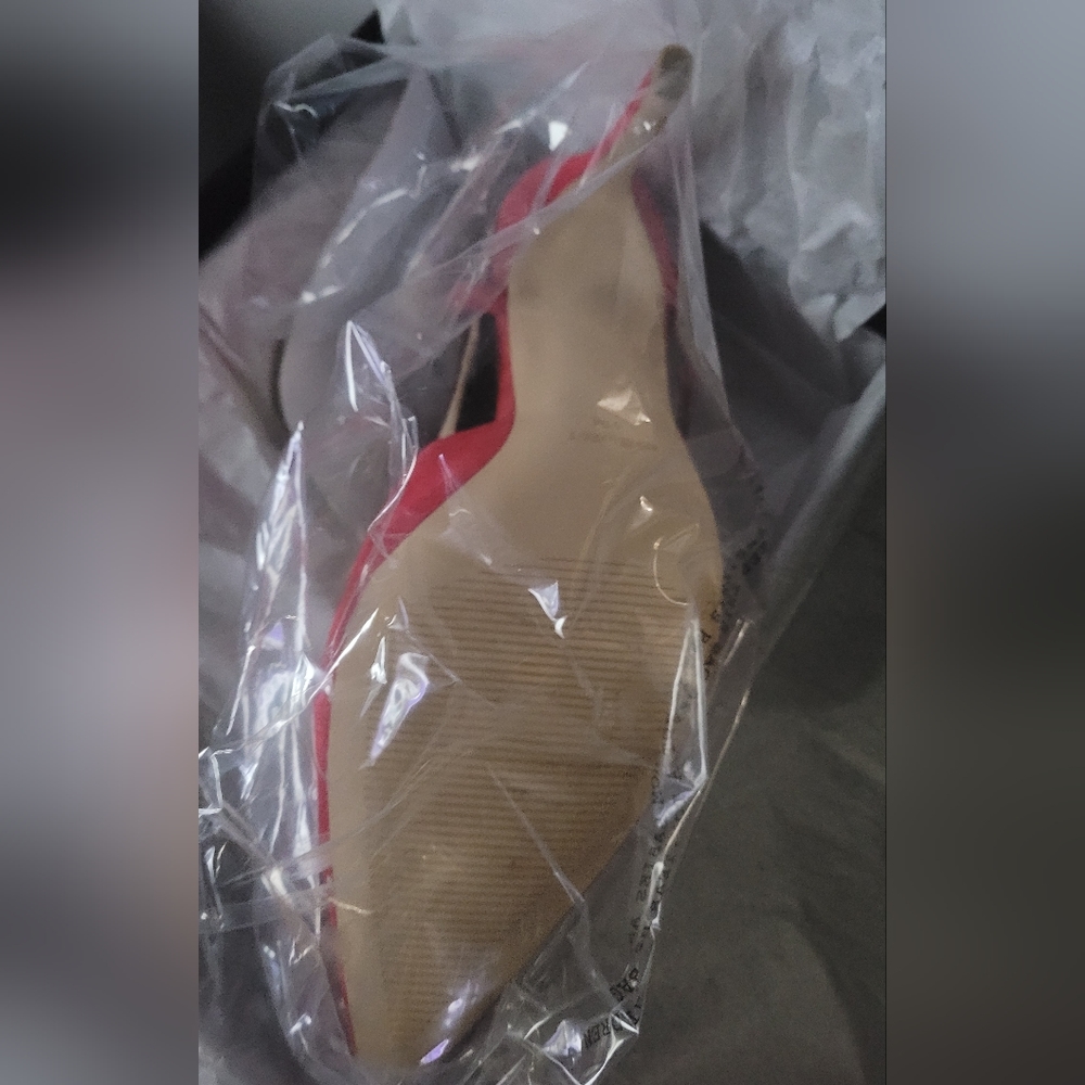 Nine West Elisa Red Suede Slingback Pumps 11M Heel New - Picture 8 of 10